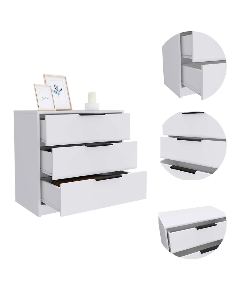 Three-Drawer Dresser for Bedroom Storage and Organization