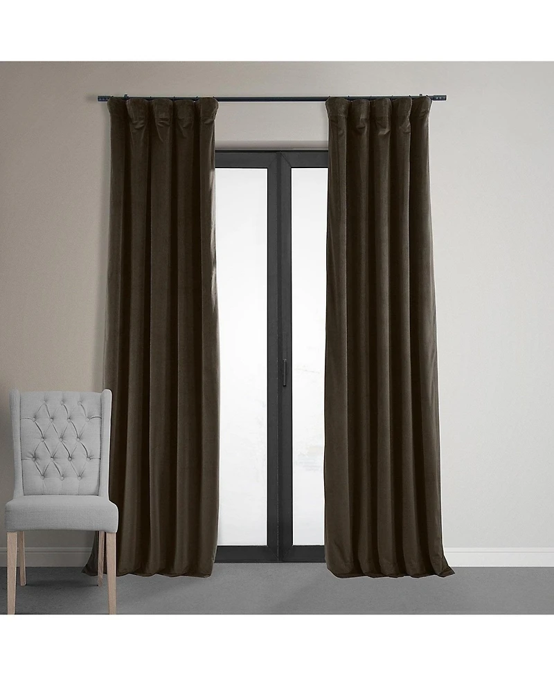 Half Price Drapes Java Signature Velvet Blackout Curtain