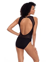 Lauren Ralph Women's Boatneck One Piece Swimsuit