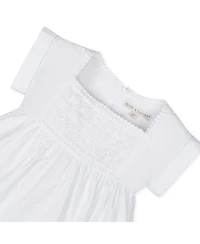 Hope & Henry Toddler Girls Sleeveless Crochet Detail Empire Waist Seersucker Dress