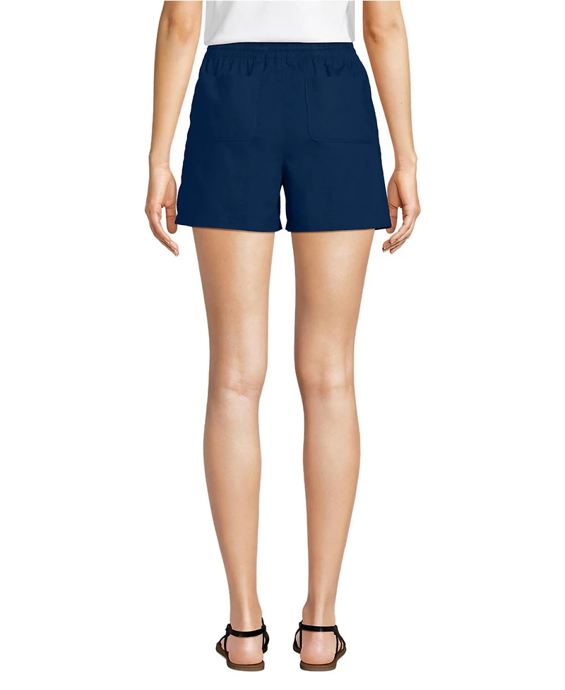 Lands' End Women's Poplin High Rise Pull On 5" Shorts