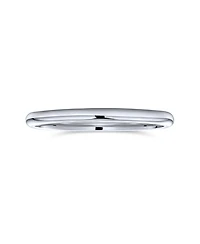 Bling Jewelry Simple Minimalist Thin Stackable .925 Sterling Silver Couples Eternity Band Ring 2MM