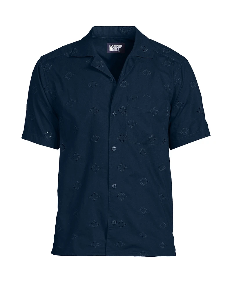 Lands' End Men's Textured Camp Collar Shirt