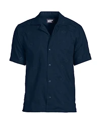 Lands' End Men's Textured Camp Collar Shirt