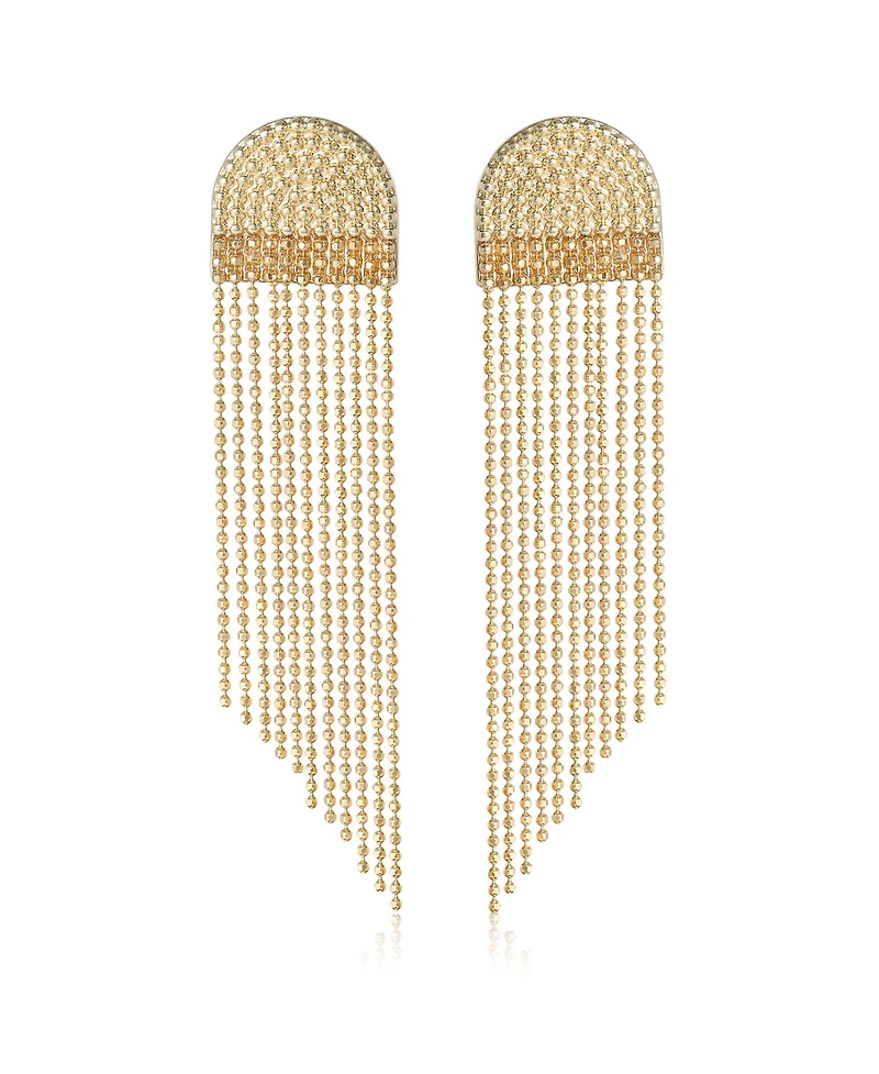 Jessica Simpson Gold-Tone Fringe Dangle Earrings