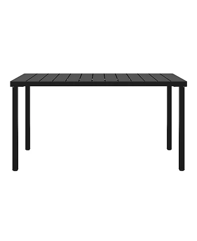 59" Iron Metal Outdoor Rectangular Patio Dining Table For 6