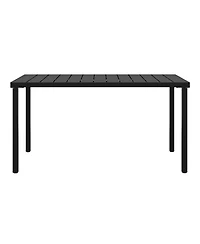 59" Iron Metal Outdoor Rectangular Patio Dining Table For 6