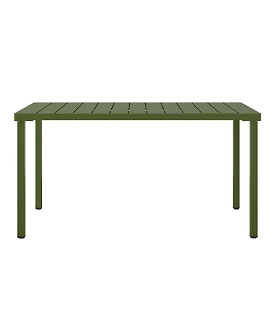59" Iron Metal Outdoor Rectangular Patio Dining Table For 6