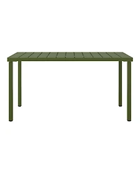 59" Iron Metal Outdoor Rectangular Patio Dining Table For 6