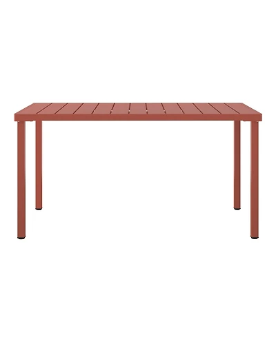 59" Iron Metal Outdoor Rectangular Patio Dining Table For 6