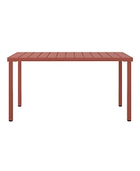 59" Iron Metal Outdoor Rectangular Patio Dining Table For 6