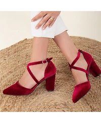 Sina Criss Cross High Block Heels