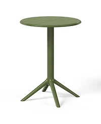 23.5" Outdoor Polypropylene Resin Round Patio Bistro Dining Table for 2