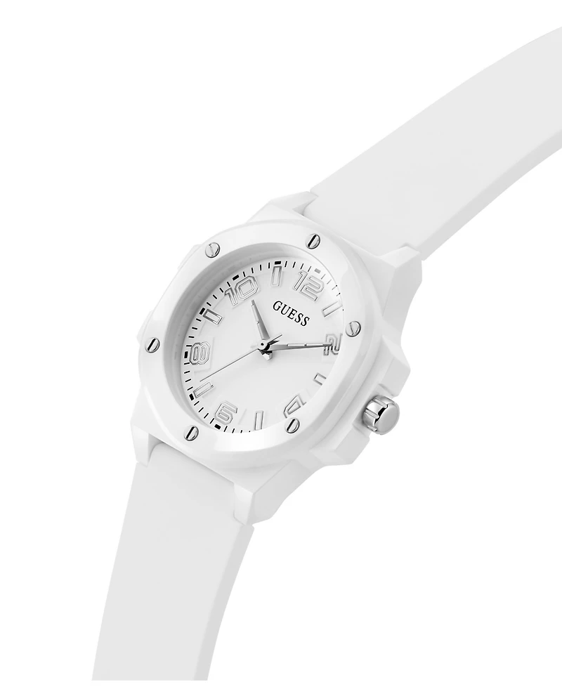 Guess Women's Analog White Silicone Watch, 34mm