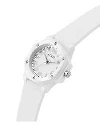 Guess Women's Analog White Silicone Watch, 34mm