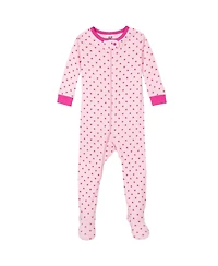 Gerber Baby Girls 4-Pack Snug Fit Footed Cotton Pajamas, Apple & Woodland Floral, 9M
