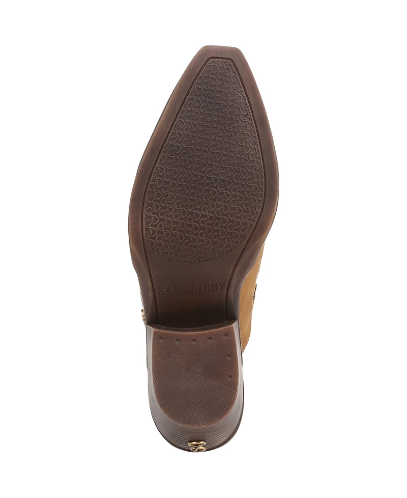 Sam and Libby Women's Floren Western Block Heel Mules