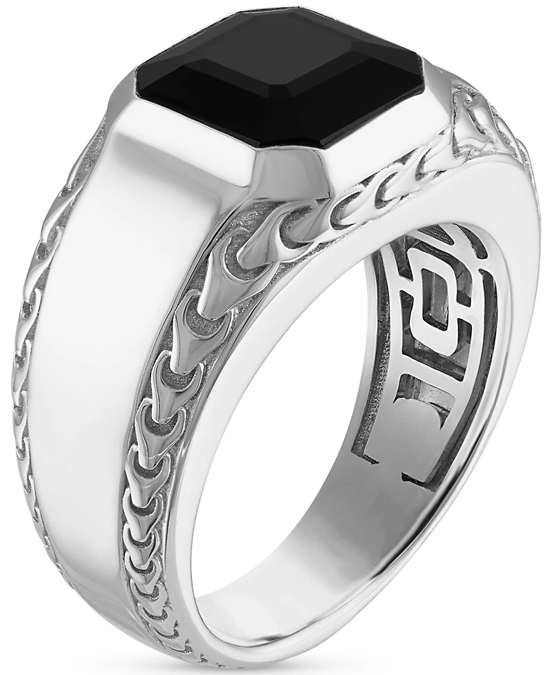 Bulova Men's Icon Black Onyx Sterling Silver Ring