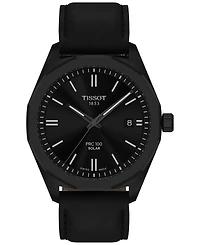 Tissot Men's Swiss Prc 100 Solar Quartz Leather Strap Watch 39mm