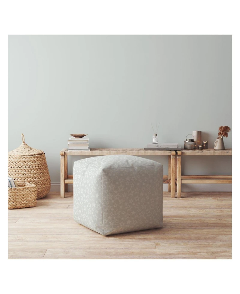 Handcrafted Cotton Stars Pouf Ottoman for Cozy and Functional Decor