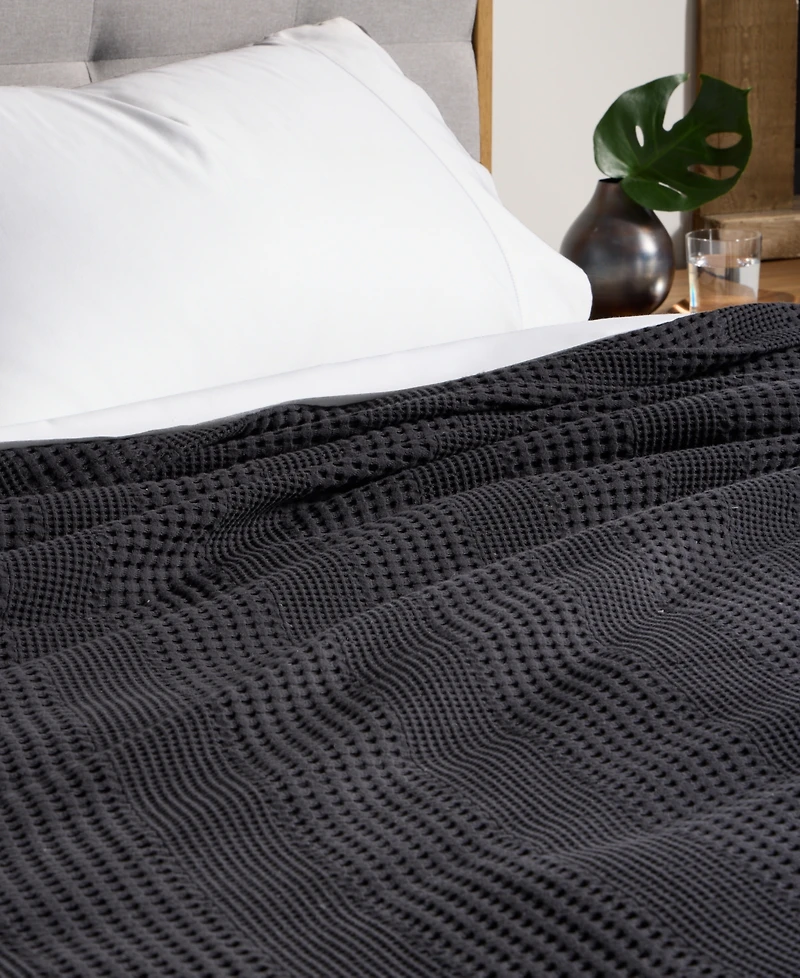 Oake Cotton Waffle Blanket, Full/Queen, Exclusively at Macy's