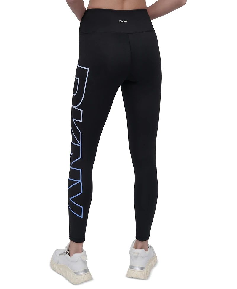 Dkny Sport Women's Exploded-Logo Stretch 7/8 Leggings