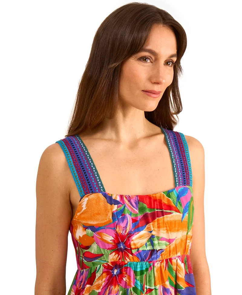 Vince Camuto Women's Sleeveless Tiered Floral Mini Dress