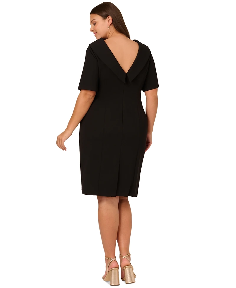 Adrianna Papell Plus Size Roll-Neck Sheath Dress