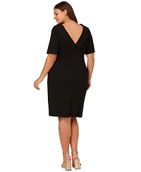 Adrianna Papell Plus Size Roll-Neck Sheath Dress