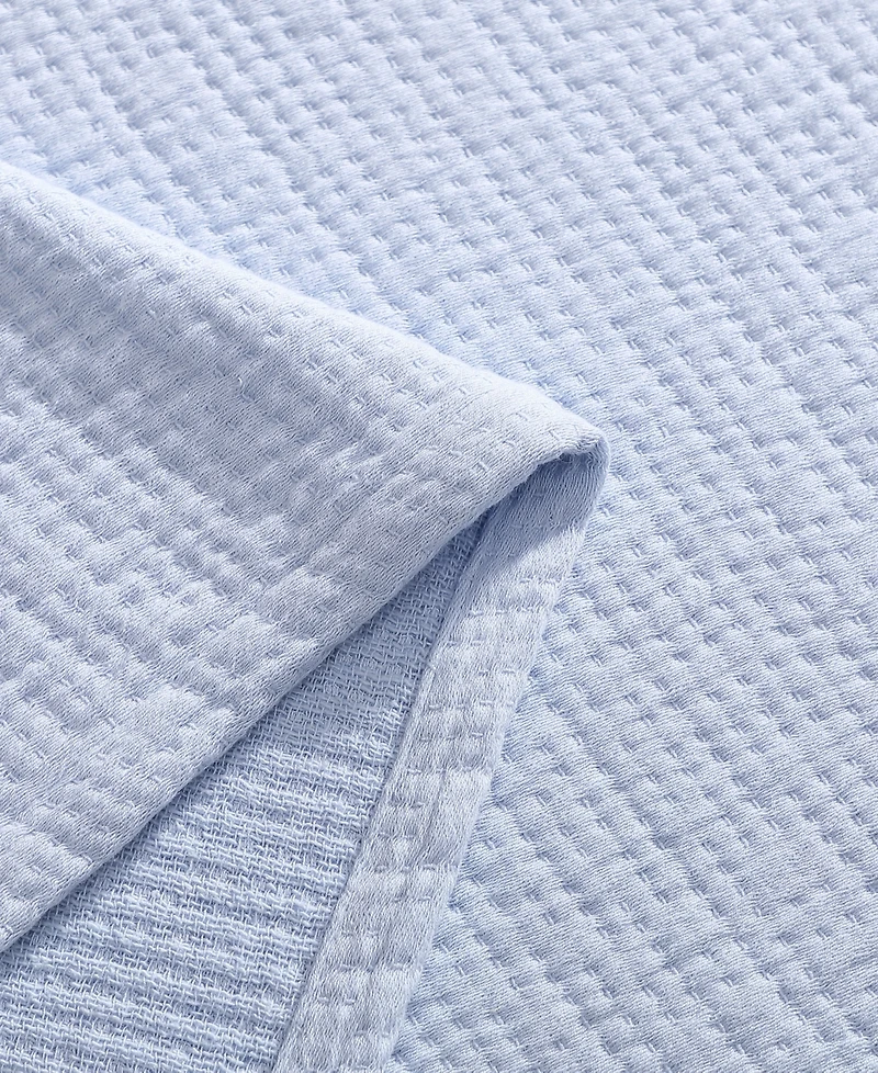 Tommy Hilfiger Running Stitch Solid Cotton Blanket