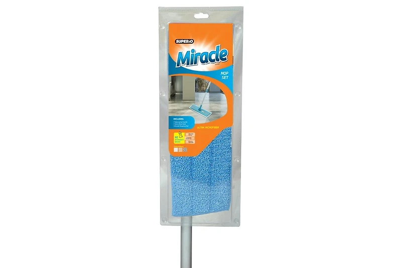 Superio Miracle Microfiber Flat Mop with Telescopic Aluminum Handle