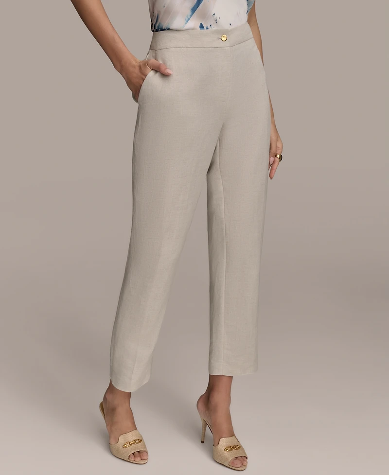 Donna Karan New York Women's Linen-Blend Ankle Pants