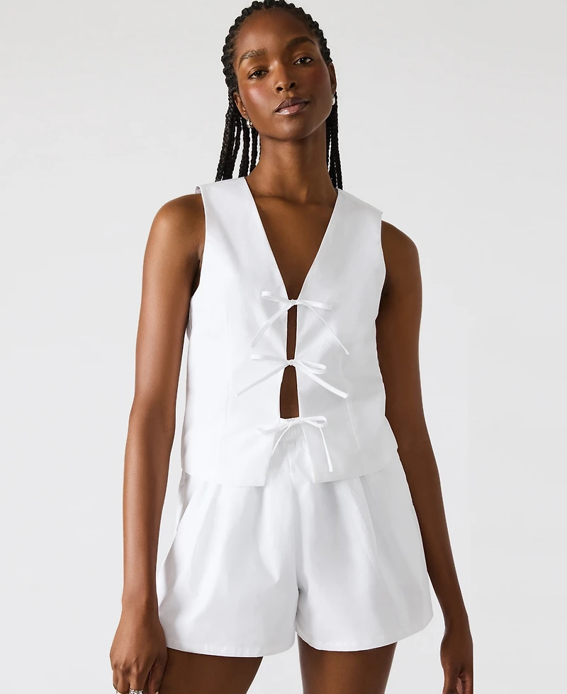Steve Madden Women's Aliza Sleeveless Tie-Front Top
