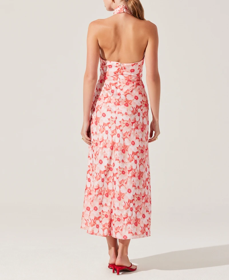 Astr the Label Women's Marissa Floral Print Halter Midi Dress