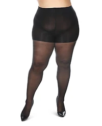 MeMoi Women's Curvy Sparkle Sheer Nylon Control Top Tights Mm-2304