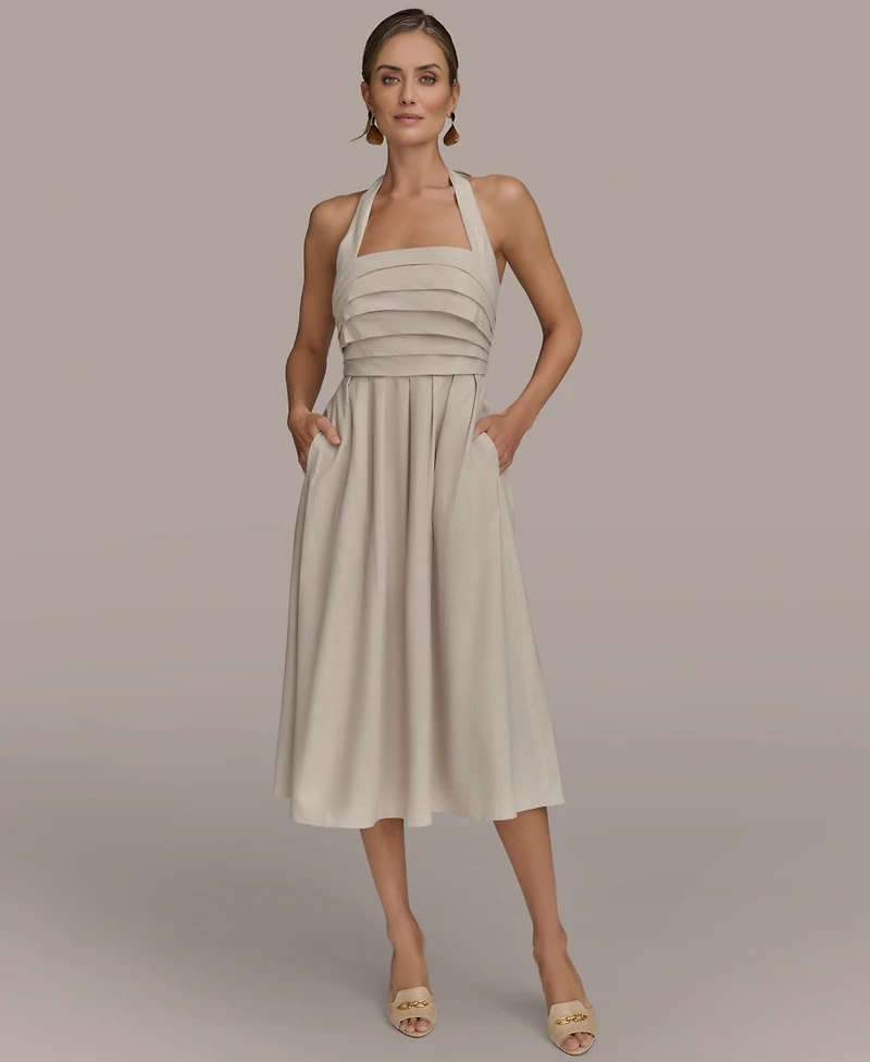 Donna Karan New York Women's Tie-Back Midi Dress