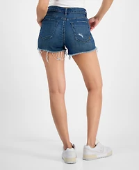 Indigo Rein Juniors' Frayed-Hem Destructed Shorts