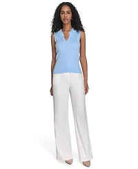 Calvin Klein Women's Sleeveless Collared V-Neck Top