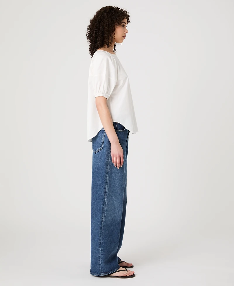 French Connection Women's Alexis Cotton Puff-Sleeve Top