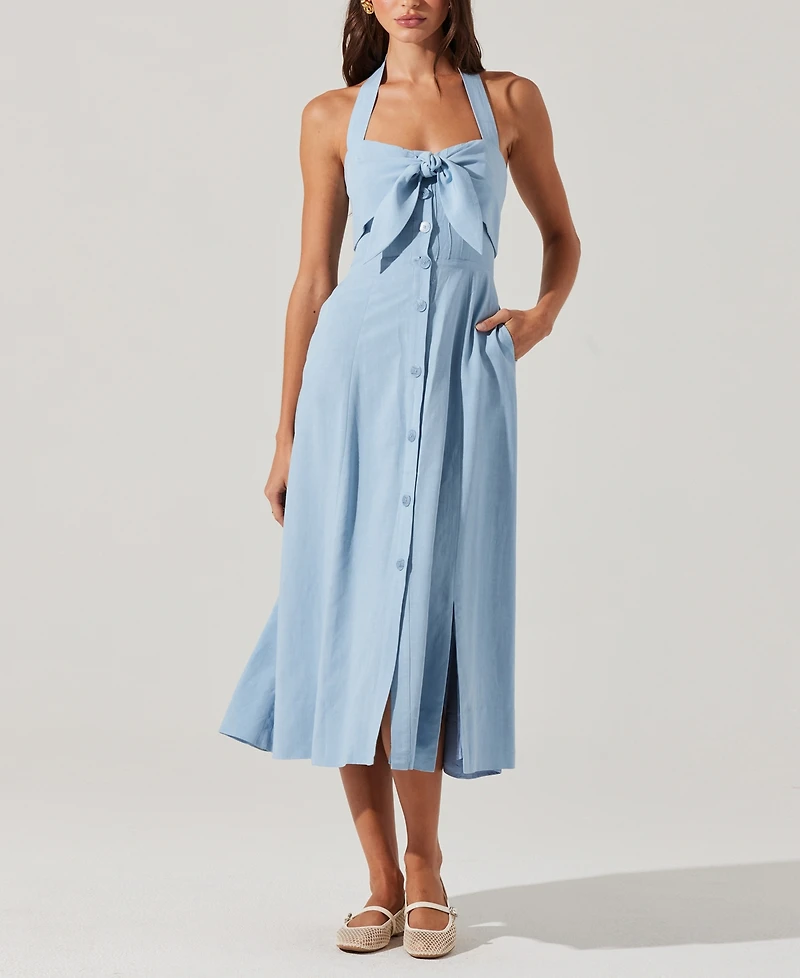 Astr the Label Women's Katherine Tie-Front Midi Dress