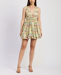 En Saison Women's Cairo Cotton Bubble-Hem Mini Dress