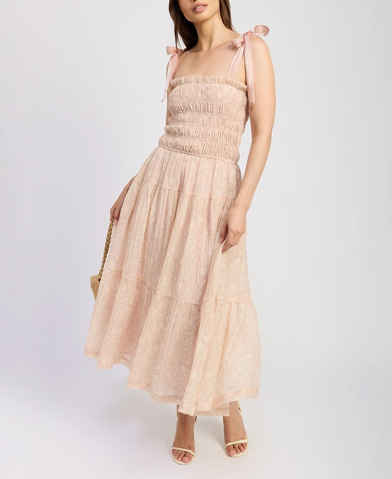 En Saison Women's Geraldine Smocked-Bodice Dress