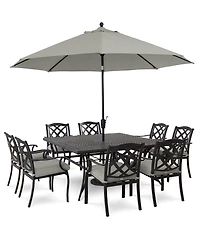Wythburn Outdoor Dining 9pc Set (64" Square Table & 8 Lattice Chairs), Created for Macy's