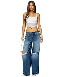 Edikted Women's Mylah Lacey Asymmetric Tank Top