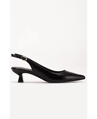 Lety Slingback Kitten Heel Leather Pumps