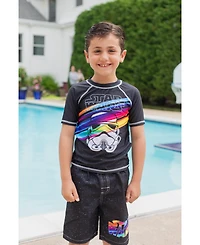 Star Wars Boys Rash Guard and Swim Trunks Outfit Set