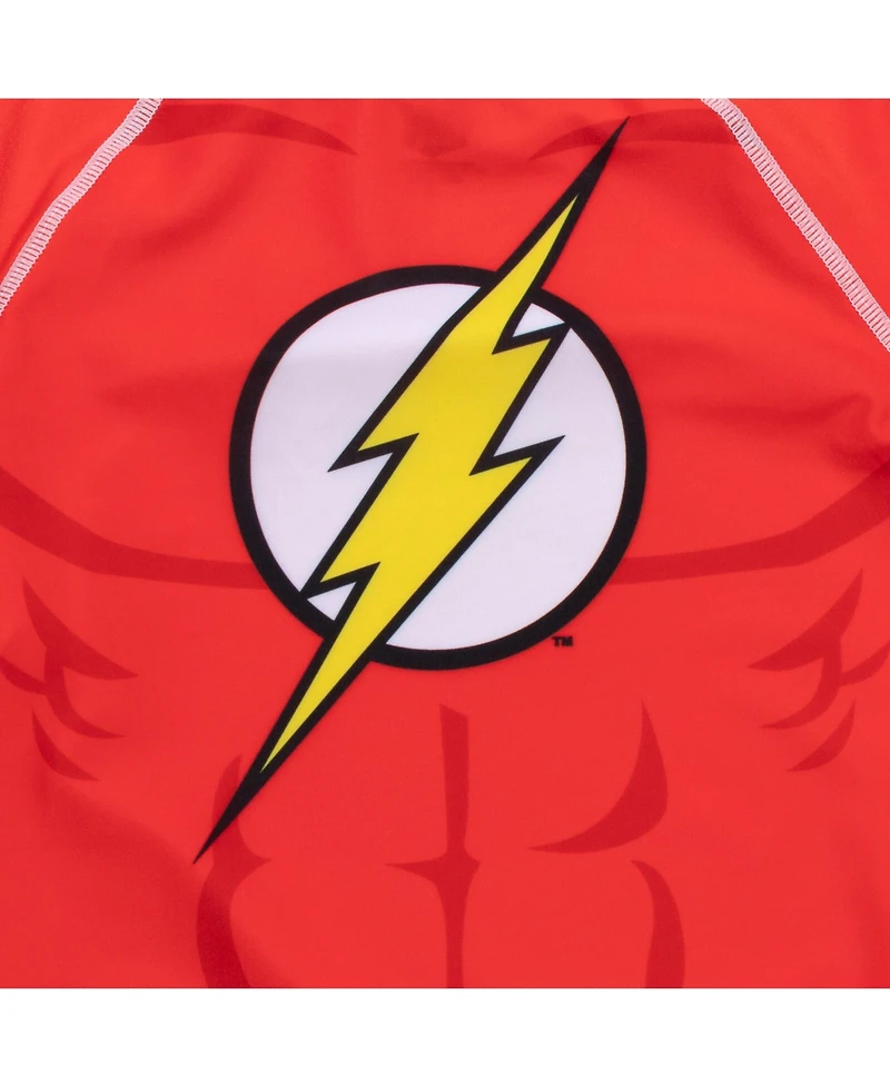 Justice League Toddler Boys Rash Guard and Swim Trunks Outfit Set