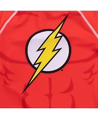 Justice League Toddler Boys Rash Guard and Swim Trunks Outfit Set