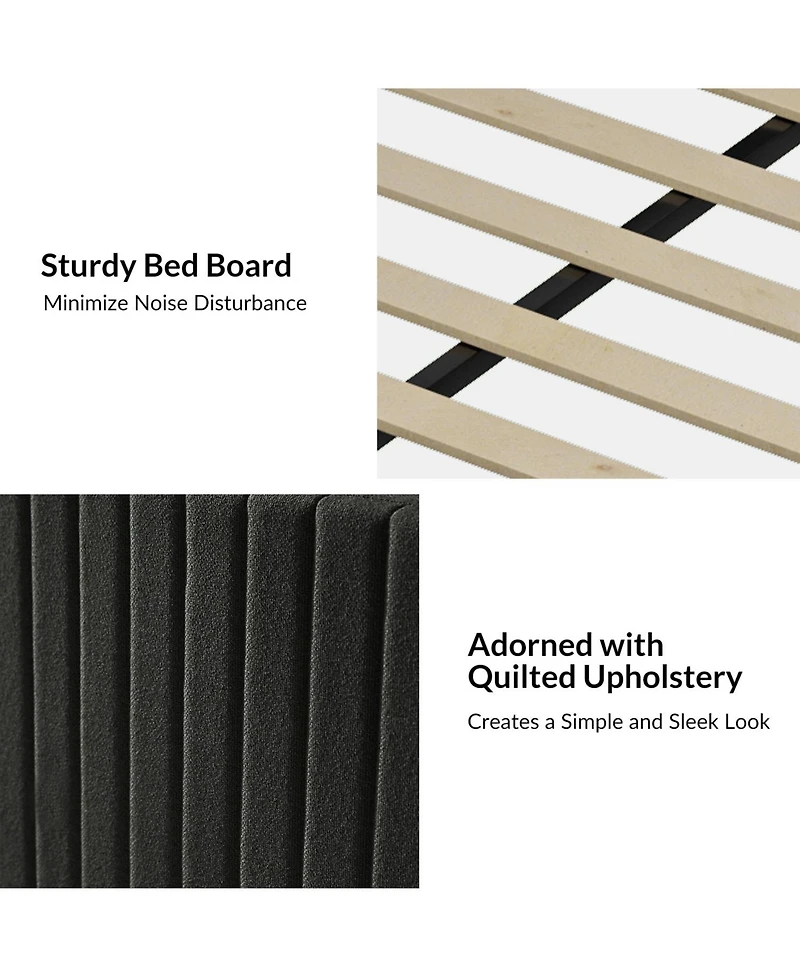 Stuart Hydraulic Lift Up Storage Upholstered Platform Bed