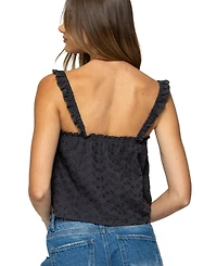Edikted Women's Tami Eyelet Ruffle Tank Top